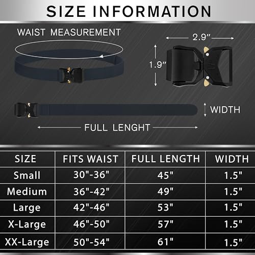 Image of TECEUM Tactical Belt - Heavy-Duty & Quick Release - Military, Work, Rigger, Duty & Utility Belt for Men