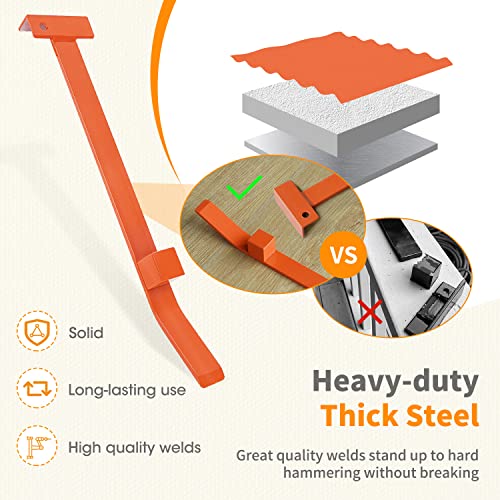 Sdsnte 17’’ Heavy-Duty Solid Steel Flooring Installation Kit Tools Pull Bar For Vinyl Plank, Laminate Flooring Installation, Orange #TOP3