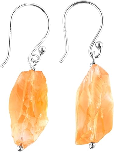 Miniatura 13 de Aretes colgantes de cristal crudo para mujeres y niñas Joyas de piedras preciosas naturales Joyas de piedra natal Plata de ley 925 Aretes