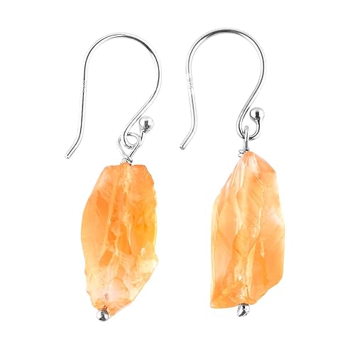 Miniatura 34 de Natural Raw Herkimer Diamond Earrings, Rough Gemstones, Minimalist Jewelry, Dangling Earrings, Rhodium Plated, 925 Sterling Silver, April