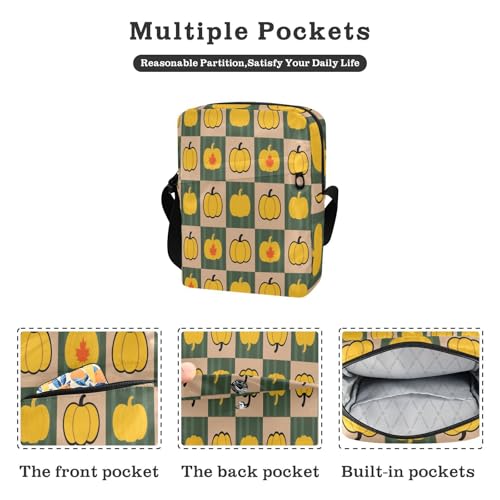 men's messenger bag mens crossbody bag Women's Purses Adjustable Strap for business business- Pumpkin Autumn Yellow2