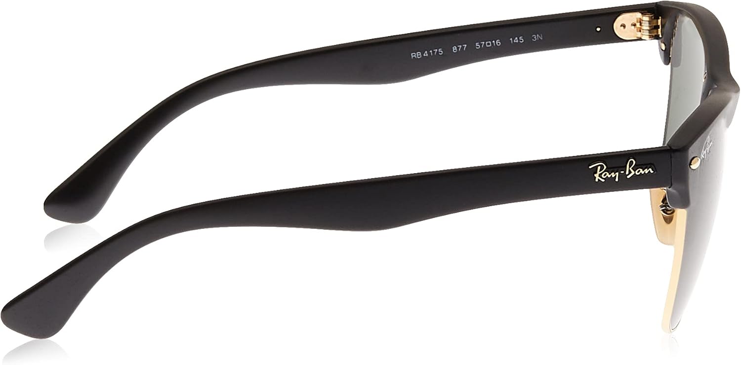 Ray-Ban RB4175 Clubmaster Polarized Square Sunglasses, Black Demishiny & Gold/Green, 57 mm : Ray Ban: Clothing, Shoes & Jewelry