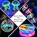 Glow in The Dark Pigment Powder - 12 Colors Luminous Powder 20g/0.7oz and 3 Colors Gold Foil Flakes 2g, Epoxy Resin Luminous Powder for Resin Art, Slime, Nail Art, Acrylic Paint and DIY Crafts