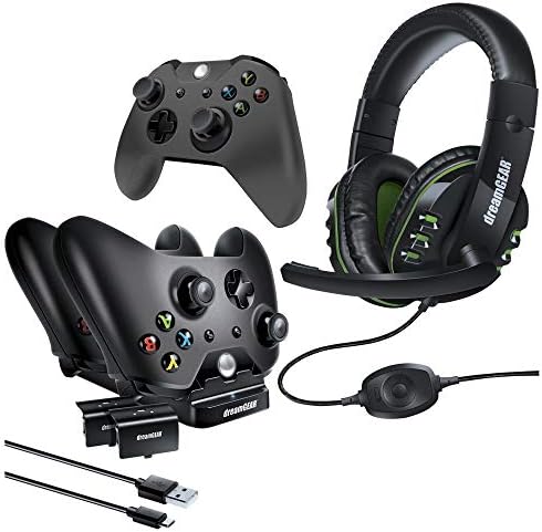 dreamGEAR 8 in 1 Gamers Kit for XBOXONE: Includes Charging dock/USB/Gaming Headset/Protective Covers and (2) 800 mah Rechargeable batteries (6631) image 3