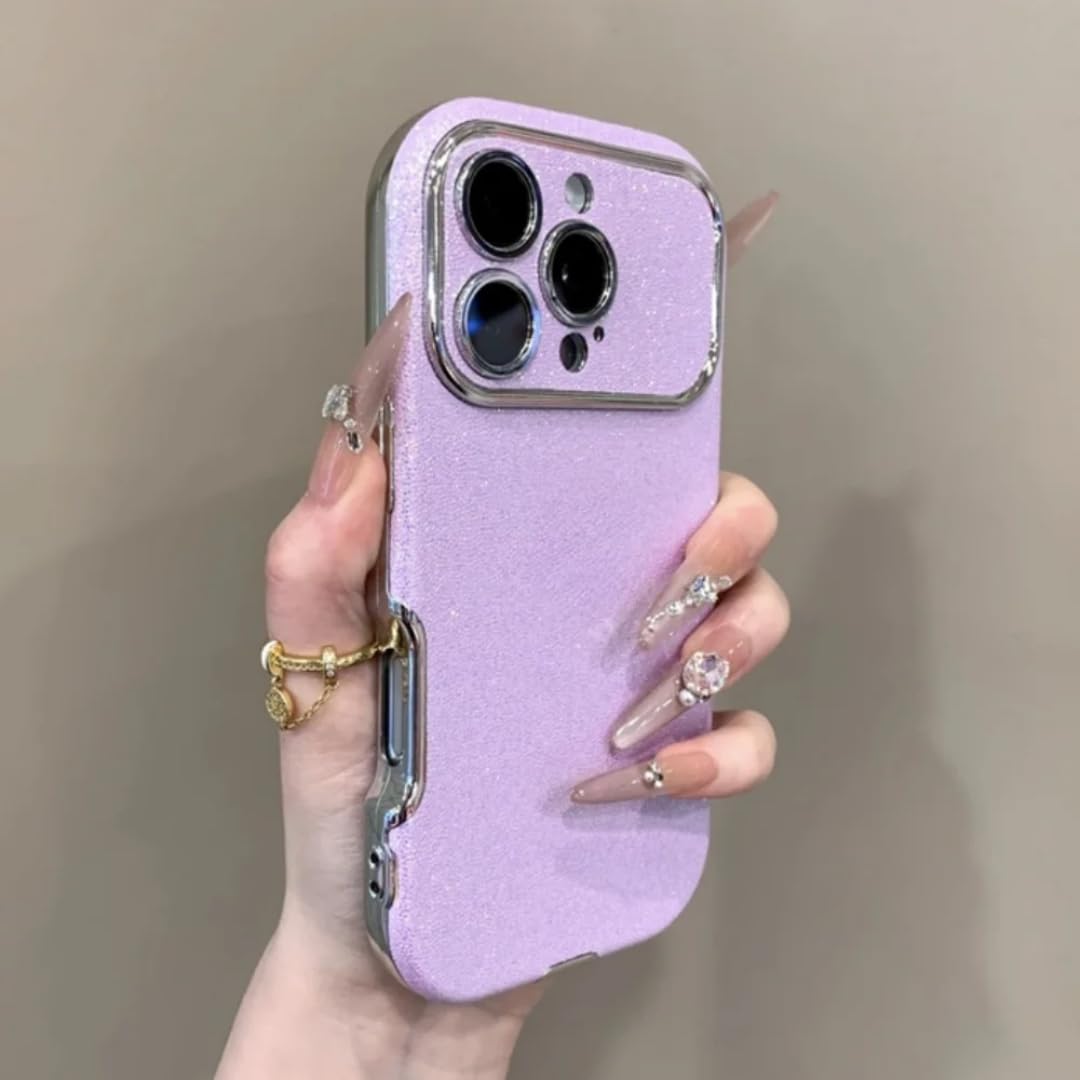 Coque paillettes iPhone 14 Plus violette pour vos soirées branchées - 5