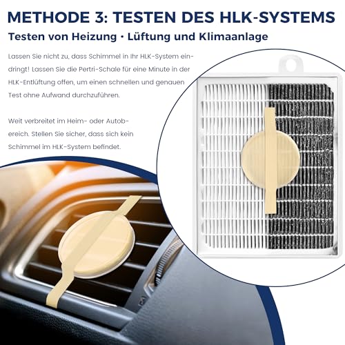 Schimmeltest Kit für ZuHause - Schimmelpilz Test für 5 Räume - Schimmelpilz Schnelltest Raumluft Kit für die Luftqualität in Innenräumen - Inklusive Identifikationsleitfaden & Anleitung