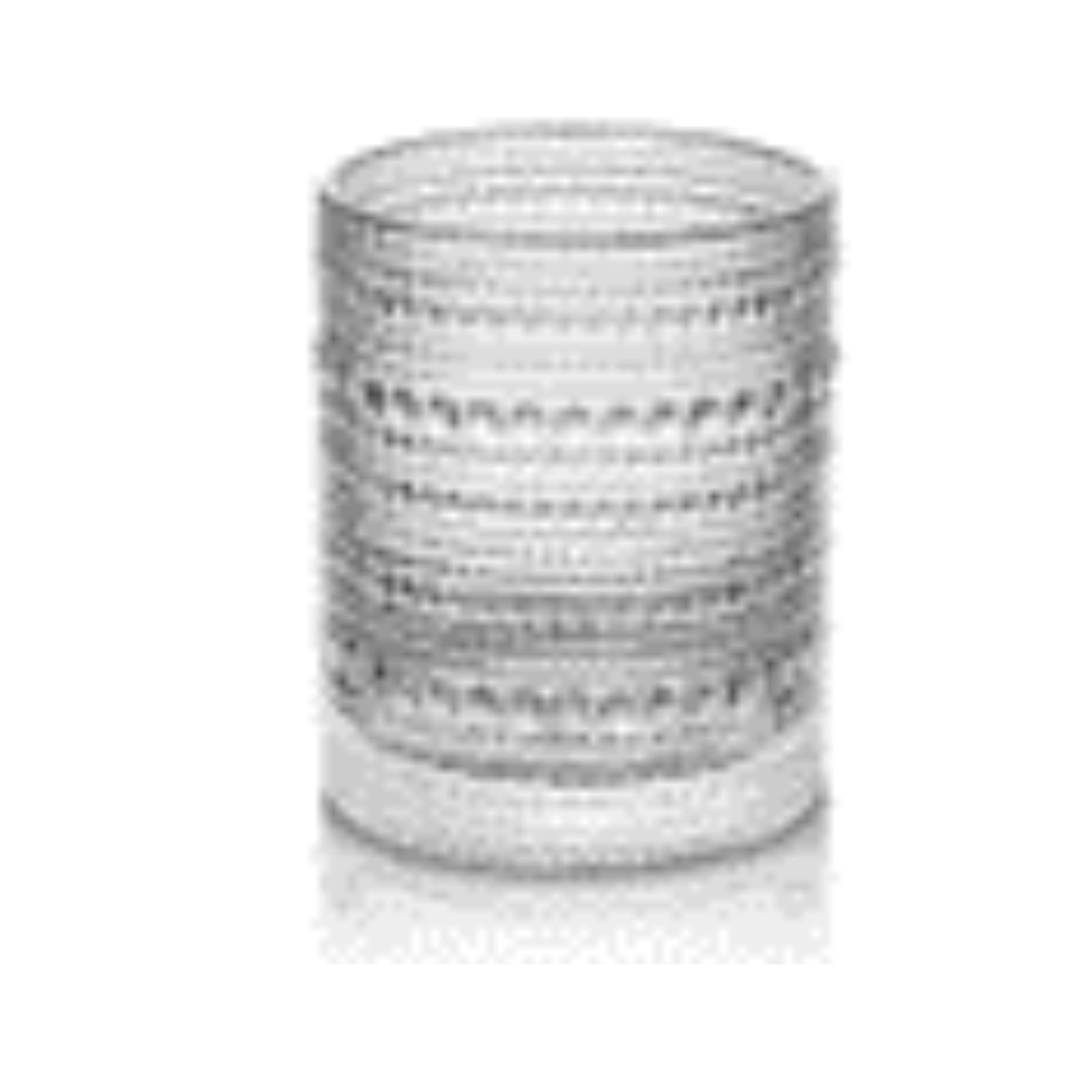 BULK PARADISEEmbossed Cocktail Vintage Hobnail 11.8 OZ Set of 6 Thick Heavy Base Jupiter Glasses for Water, Soda, Juice, Shake, Beer, Whisky Tropical Mix Drink