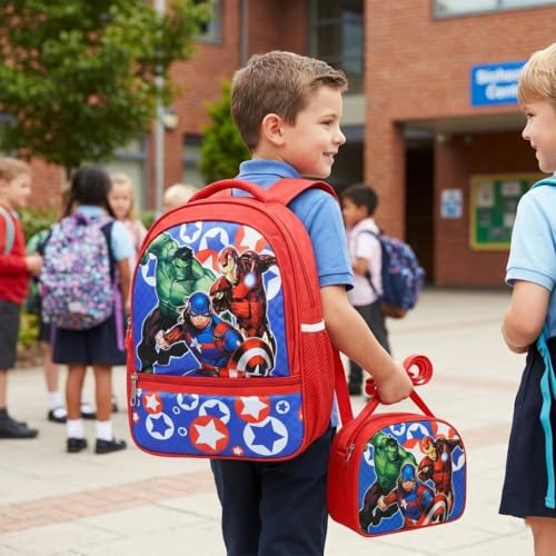 Image of Stylbase Waterproof School Bag with lunch bag combo for Boys and Girls Kids Bag with tiffin cover - Backpack Bag for Travelling for 5-7 Years 15 Inches