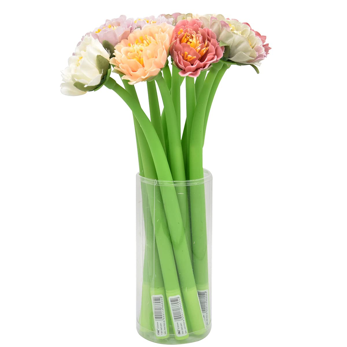 NUOBESTY Penne Gel Nere a Forma Di Fiore in Silicone Set Da 12 Pezzi Con Inchiostro