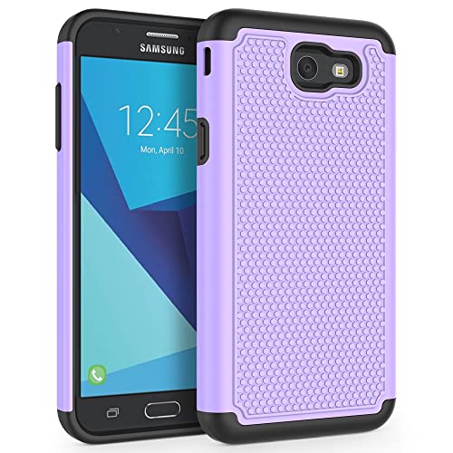 SYONER Shockproof Phone Case Cover for Samsung Galaxy J7 V 2017 (1st Gen)/ Galaxy J7 2017 / Galaxy J7 Prime/Galaxy J7 Perx/Galaxy J7 Sky Pro/Galaxy Halo [Light Purple]
