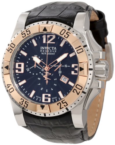 Invicta Men's 10899 Reserve Excursion Chronograph Stainless Steel Case Leather
