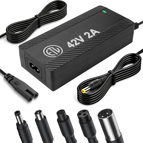 36V Lithium Battery Charger, ETL Certified 42V 2A Charger for