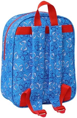 Safta Spiderman Schulrucksack mit 3D-Design, anpassbar an den Wagen, ideal für Kinder verschiedener Altersgruppen, bequem und vielseitig, Qualität und Widerstandsfähigkeit, 27 x 10 x 33 cm, Marineblau