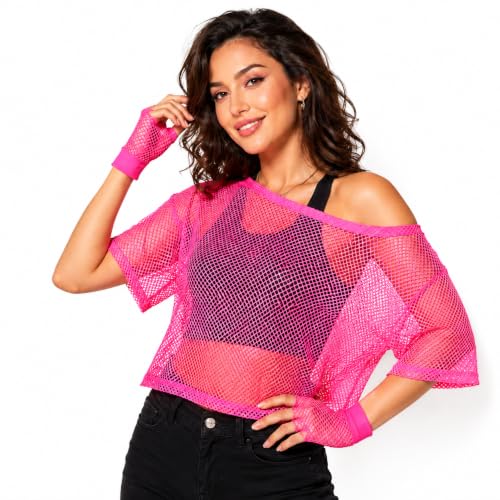 Image of GZGRYTRC 3 Pcs Pink Ladies Fancy Dress, Mesh Top, Rave Outfits Women