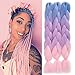 AISI BEAUTY Pink Jumbo Braid Crochet Braids Hair Extension Three Tone Ombre Color Rainbow Jumbo Braiding for Twist Braiding,Jumbo Box Braiding Hair 24",3 Bundles/Lot,Blue-Light purple-Pink