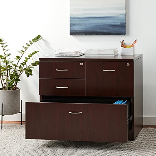 Lorell Prominence Lateral File, Mahogany Laminate Top #TOP1