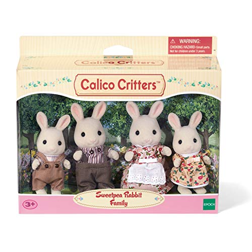 Calico Critters, Sweetpea Rabbit Family, Dolls, Dollhouse Figures, Collectible Toys, 3 Inches #TOP2