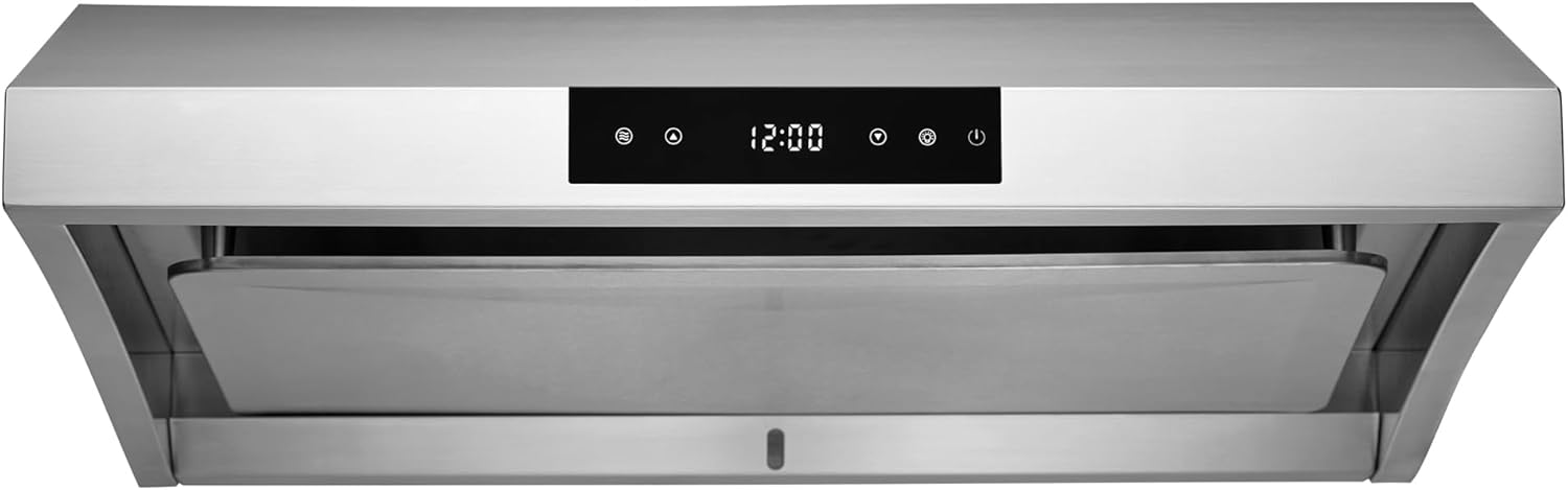 Hauslane Range Hood 30" Under Cabinet, 950 CFM Kitchen Range Hood | Steam Auto Clean Vent Hood, 6 Speed Kitchen Hood with Touch Panel | Stainless Steel Range Hoods Chef Series PS38