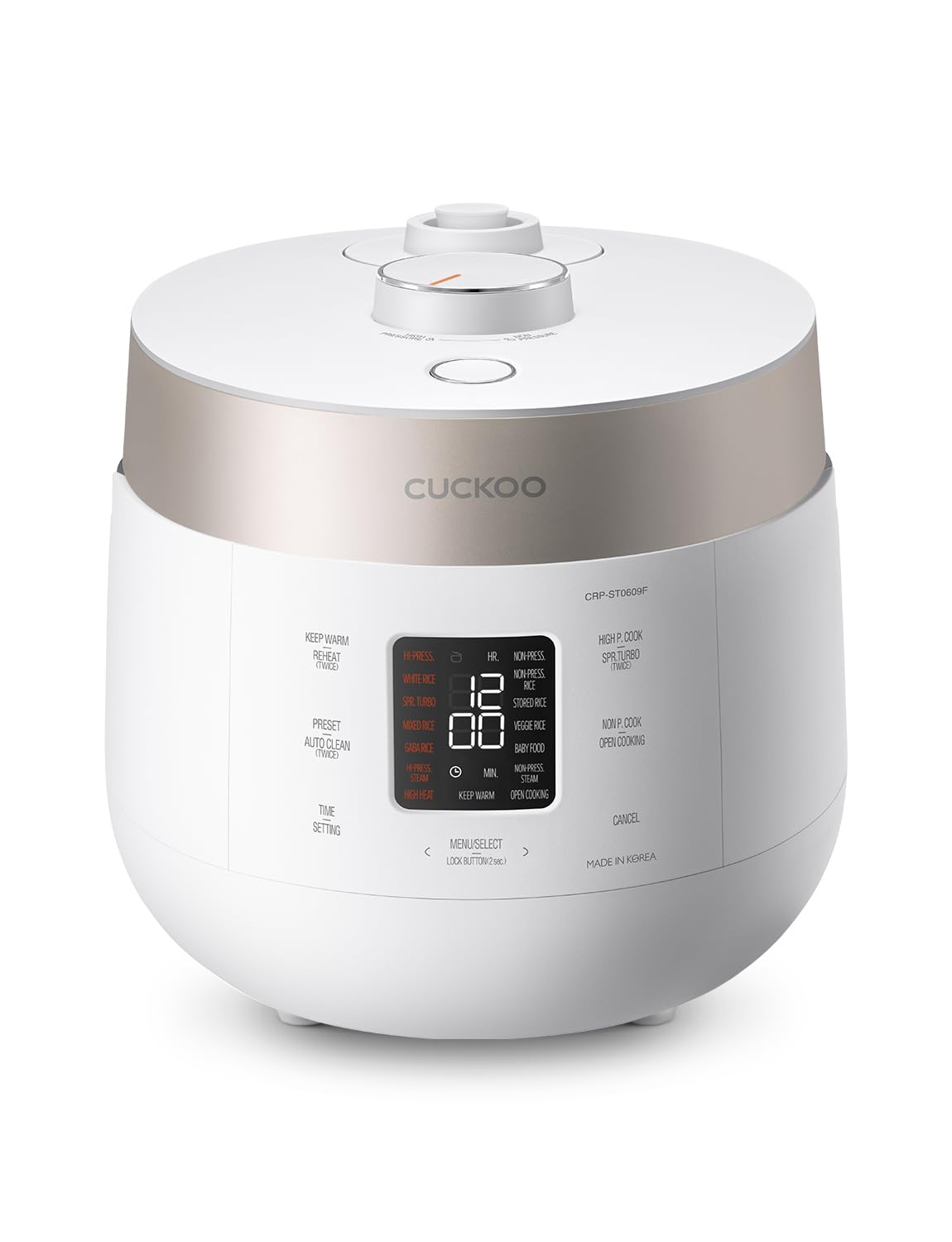 CUCKOO Twin Pressure Rice Cooker 6-Cup Uncooked 12-Cup Cooked with Nonstick Inner Pot Versatile Rice Maker Warmer with
