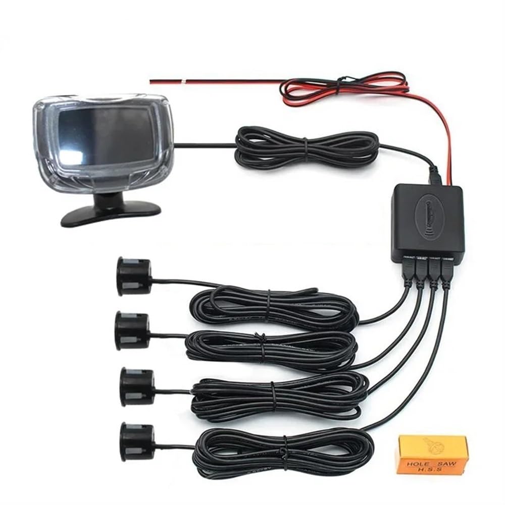 Sensori Rilevamento Distanza Kit sensori di parcheggio per Auto con 4 Schermo da 22 mm Radar retromarcia Indicatore avviso sonoro Monitor Display retroilluminato | Blue Radar