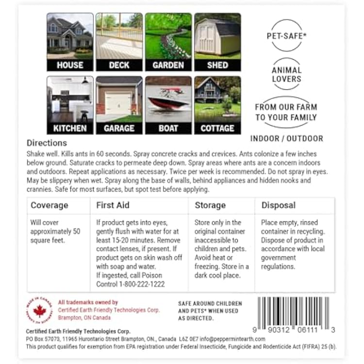 Powermint 16 Oz Peppermint Oil Ant Killer Spray