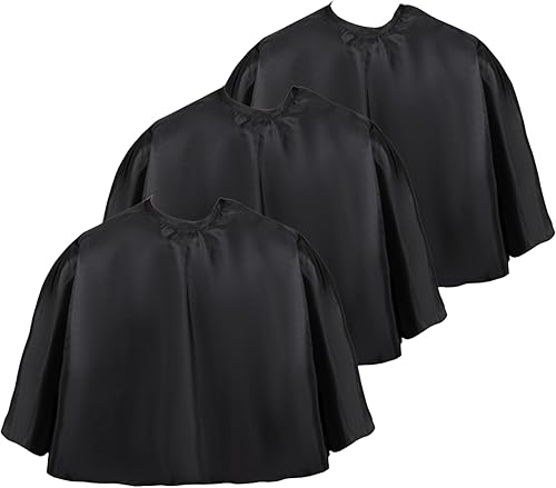 Miniatura 7 de Capa corta de peluquero, capa de nailon impermeable para corte de pelo, capa de artista de maquillaje para teñir el cabello, peinar, peinar, peinar