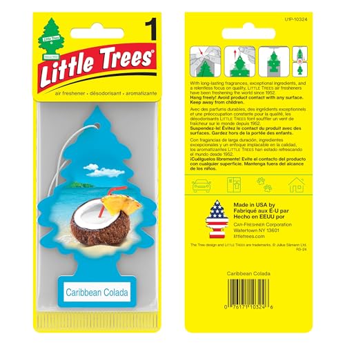 Image of Little Trees Caribbean Colada Air Freshener | Tropical Fruity Fragrance | Iconic Tree Hanging Design | For Car, Home, Wardrobe | Imported from USA