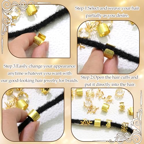 Accesorios de cabello en metal dorado, 40 piezas miniatura 6