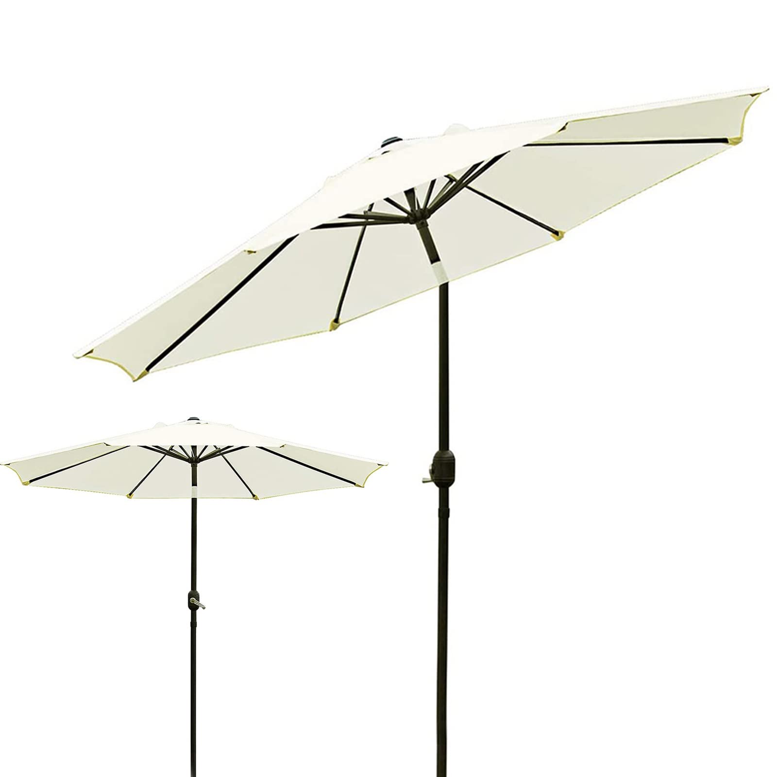 SaryEdge 1PCSOutdoor Umbrella Canopy, Tilt Mechanism Patio Umbrella, Garden Patio Umbrella Parasol, Round Rain Windproof Umbrella, Patio, Lawn & Garden, Shade Canop,White-A