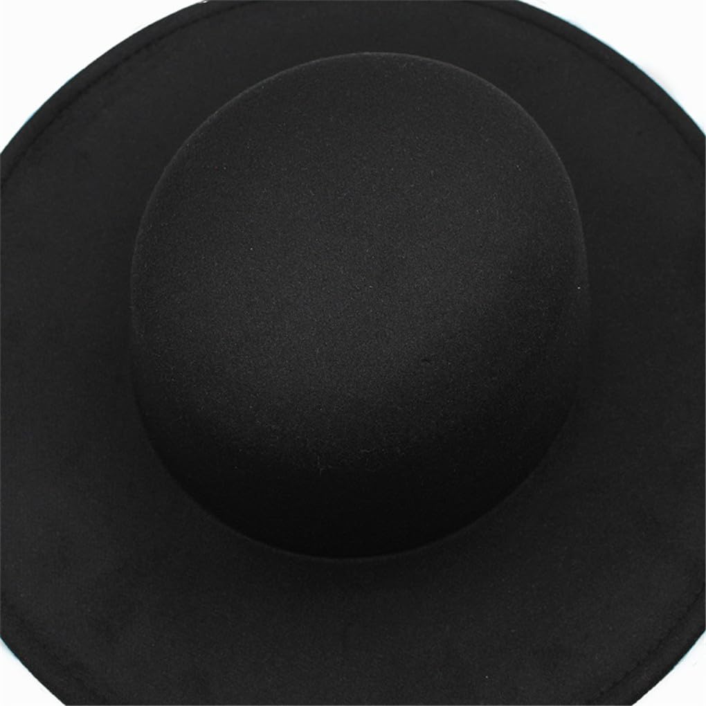 SaoBiiu Chapeau Fedora Français À Gros Bord pour Femmes, 10CM, Chapeau Derby en Laine d'hiver, Chapeaux De Jazz De Mariage, Chapeau en Feutre À Dessus Plat