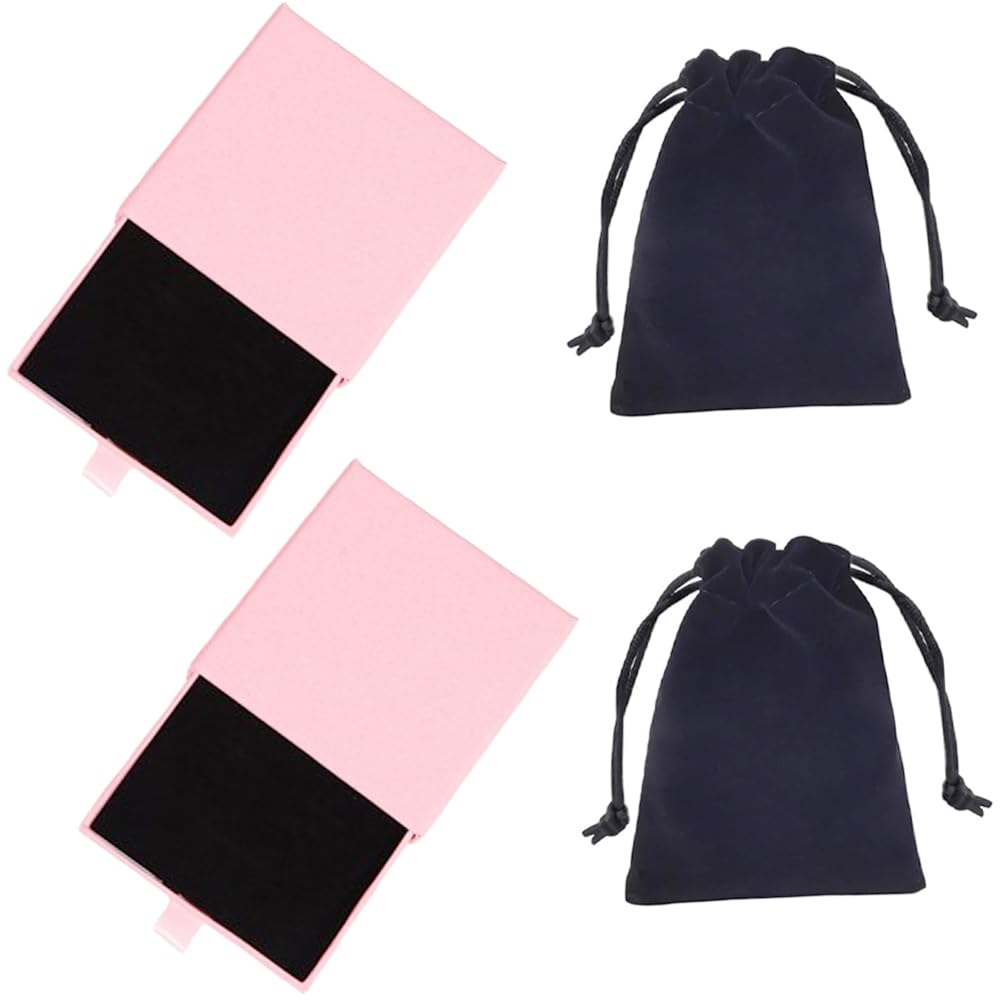 Boîtes à bijoux en carton de 9 x 9 cm avec pochettes velours pour cadeaux
