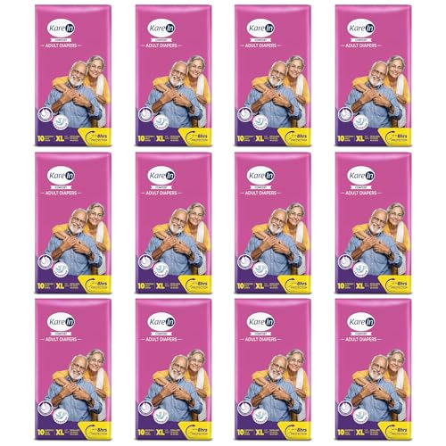 Image of KareIn Comfort Adult Diaper Tape XL Size, Extra Large, Waist (127-165 cm 50'-65'), 120 Unit, Long Protection Hour, Unisex, Quick & Even Absorption, Leakproof, Odour Control, Wetness Indicator