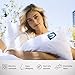 Sleepgram Bed Support Adjustable Hypoallergenic Cool Sleeping Loft Soft Pillow with Removeable Microfiber Cover, Queen Size, White