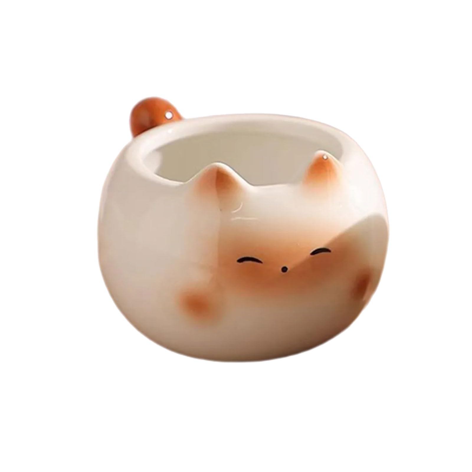 Xjdzineq Cats Ceramic Water Cup Double Arm Designs Coffee Mug for Birthdays Housewarming Event Cats Shape Mug
