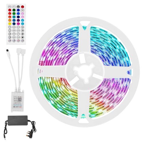 Image of 16.4Ft RGB LED Strip Lights, Bluetooth App Control Led Lights for Bedroom, Cuttable Led Light Strip Lighting and Music Synchronization for Gaming Room Indoor Outdoor Home Decor
