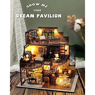 Minyatür Villa Yapma Seti – Ahşap DIY Maket Hobi Kiti – LED Işıklı Villa – Kendin Yap Dekoratif Villa Maket Ev – Yetişkinlere Özel Hediye