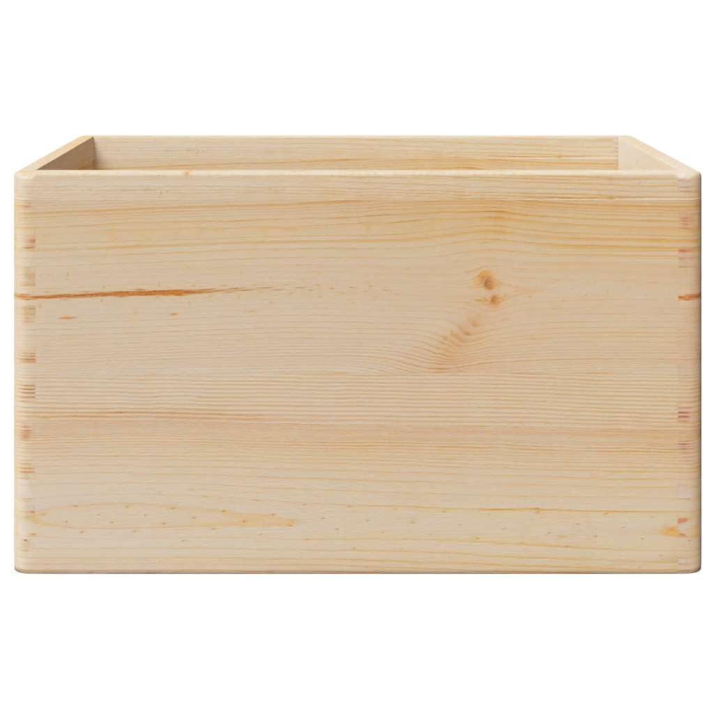 Cassetta in legno con manici, in legno di pino massiccio, 40 x 30 x 23 cm, 22 litri, organizer per cucina, bagno, ufficio, impilabile
