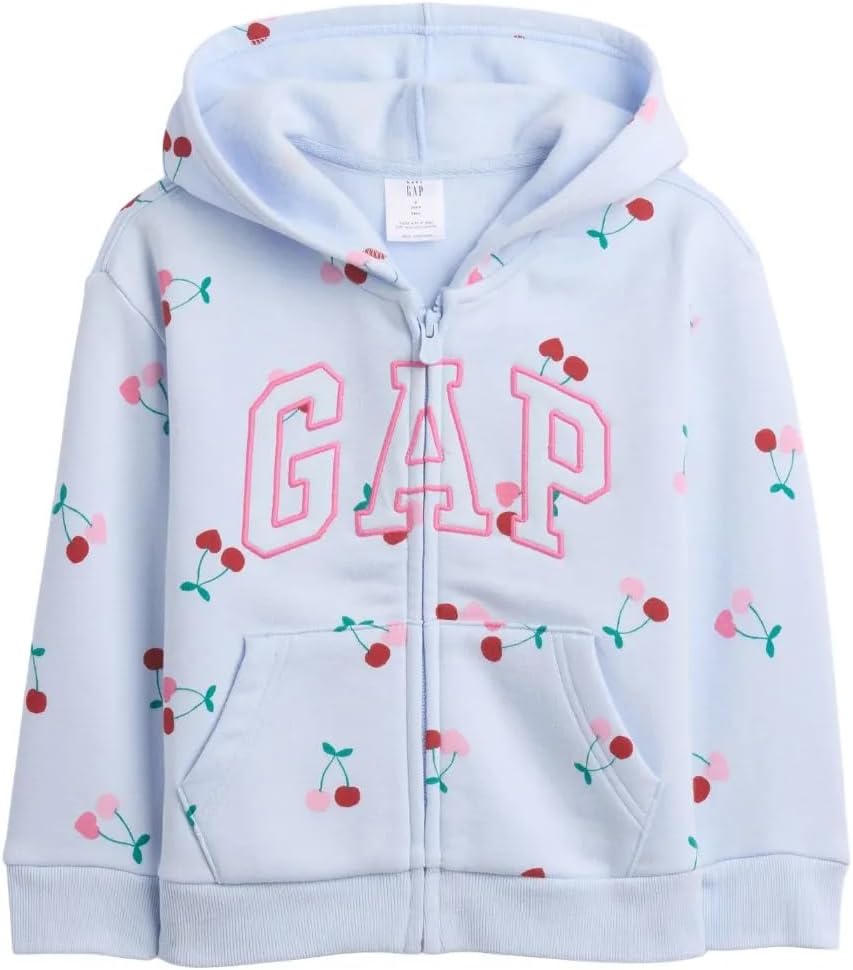 GAP Baby Girls' Playtime Favorite Logo Full Zip Hoodie Hooded Sweatshirt