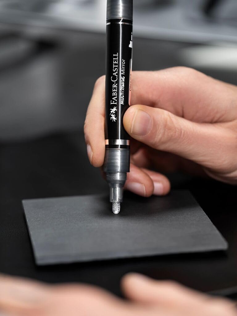 Faber-Castell Multimark Mirror Pennarelli Cromati Doppia Punta 0,8 mm 3,0 mm Effetto Specchio Lucido