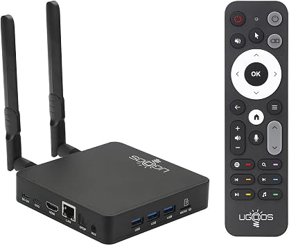 Ugoos AM9 PRO TV Box Android 14.0 Amlogic S905X5-J 4GB RAM 64GB ROM 2.4G/5G Dual WiFi Ethernet 1000M USB 3.0 BT5.3 Support AV1 VP9 H.265 4K HDR Box