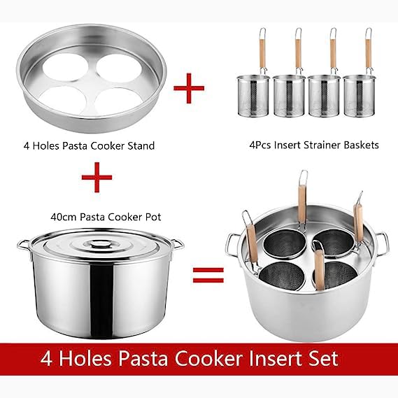 SAeWare Olla de pasta de acero inoxidable con colador rt – olla versátil para el hogar y el restaurante – ideal para hervir pasta, veterinarios, sopas y cocinar al vapor – no se oxida, fácil de