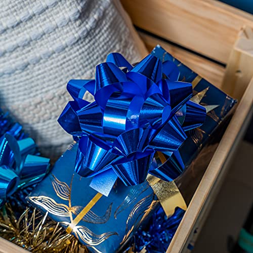 Wrapaholic Metallic Royal Blue Gift Bow Assortment (12 Bows) For Birthday, Wedding, Christmas, Baby Shower, Bridal Showers #TOP5