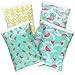 Ice Pack for Lunch Boxes - 4 Reusable Packs - Trendy Prints - Keeps Food Cold - Cool Print Bag Designs - Great for Kids or Adults Lunchbox and Cooler...