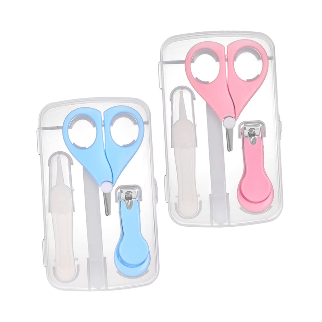 VICASKY Baby Nail Clipper Set 2 Pack Infant Fingernail Scissors Nail File Tweezers Storage Case