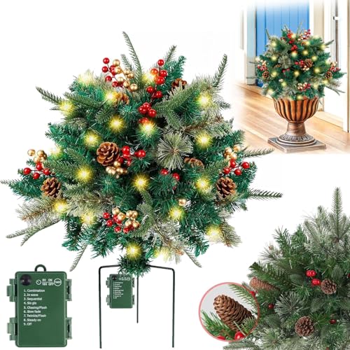 Holiday Planters, Holiday Planter Filler, Prelit Holiday Planter,Christmas Holiday Planter