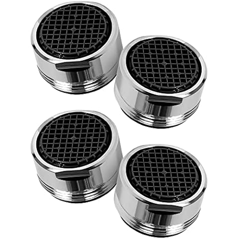4 Stk. High Tech Anti Kalk Strahlregler M24 aus verchromten Messing - Kugelförmige Filter aus dem Innovativen Kunststoff Cover