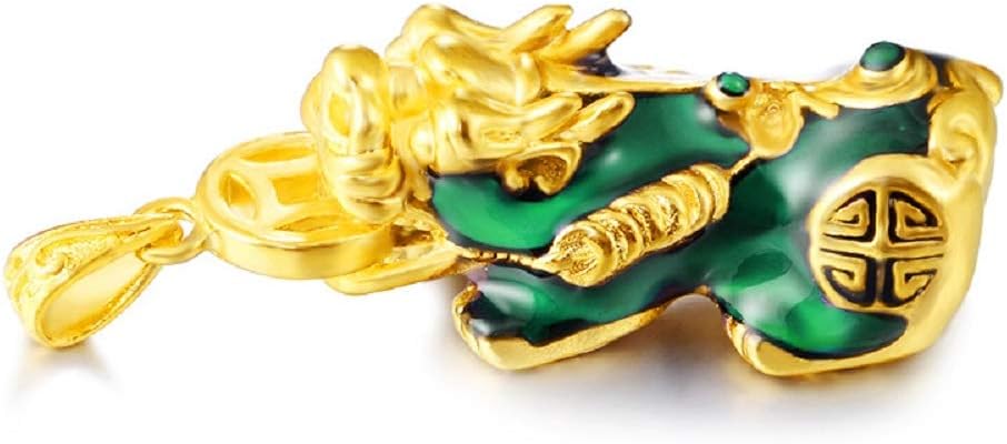 14K Plated 12 mm Feng Shui Men Bracelet Pixiu Piyao Color Change Black Bead Lucky Bracelet Bangle Wristband Women Girl Boy