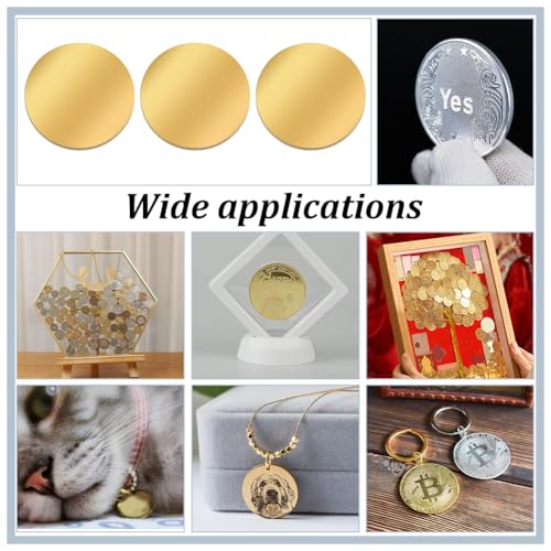 PH PandaHall 12pcs Blank Coins for Engraving 32mm Metal Stamping Blanks Gold Blank Challenge Coins 304 Stainless Steel Custom Coin Blanks Disc for Crafts Engraving Stamping Jewelry Making Graduation by PH PandaHall - Image 5