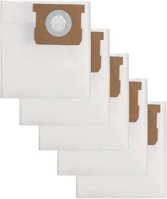 5-Pack HEPA Dust Bags for Karcher WD1/MV1 Wet-Dry Vacuum Cleaners - Disposable Filter Bags 23x85cm, Non-Woven Fiber Paper