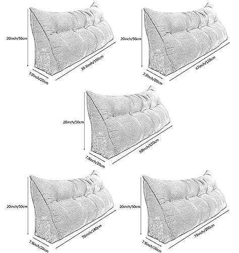 Coussin long pour tête de lit grand oreiller triangulaire canapé déhoussable - 7